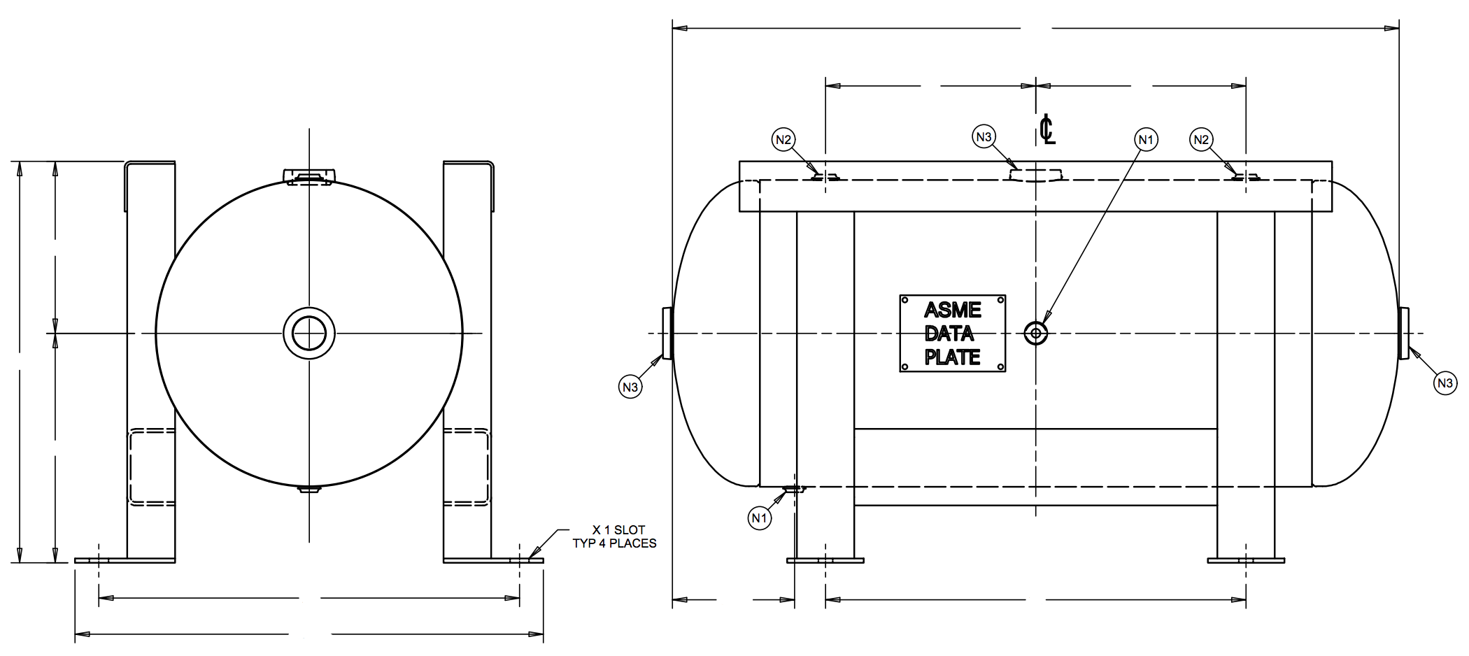ASME Grasshopper Pedestal Air Receiver Storage Tank